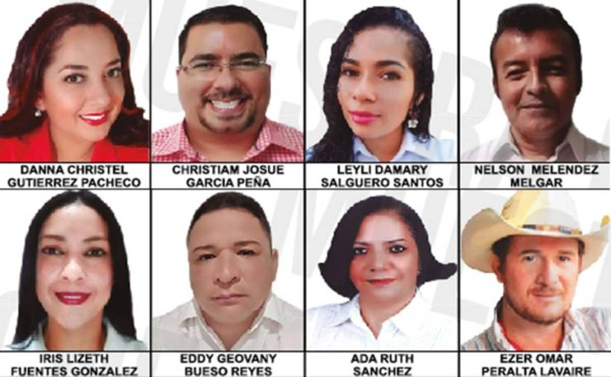 Estos son ocho de los precandidatos a diputados por el departamento de Cortés para el Congreso Nacional por el movimiento de AAA que lleva como precandidata presidencial a Xiomara Castro.