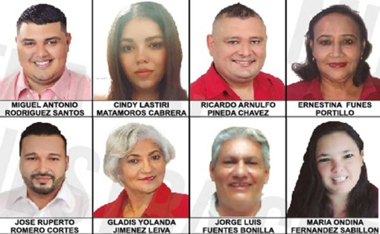 Estos son ocho de los precandidatos a diputados por el departamento de Cortés para el Congreso Nacional por el movimiento de Pueblo Libre de Libertad y Refundación (Libre) que lleva como precandidata presidencial a Xiomara Castro.