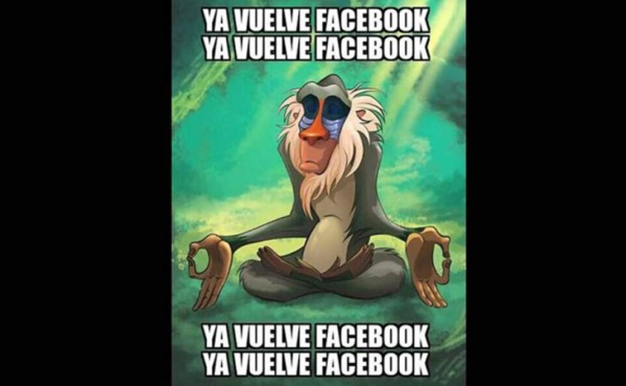 Los usuarios hicieron jocosos memes de la caída mundial de Facebook.