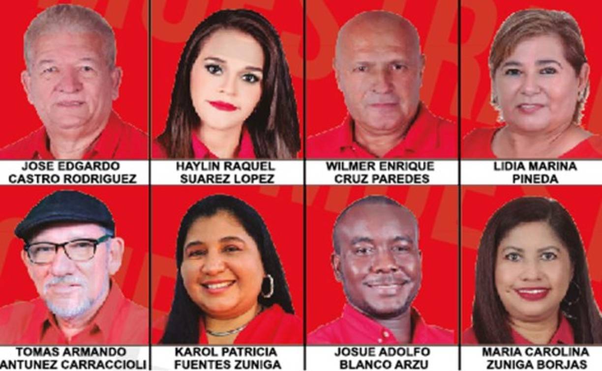 Estos son ocho de los 20 precandidatos a diputados por Cortés al Congreso Nacional del movimiento POR que también liera Xiomara Castro.
