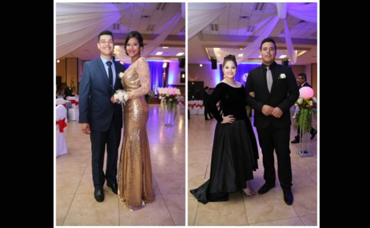 Alejandro Marín y Paola Caballero con Hannah Ponce y Fer Discua .