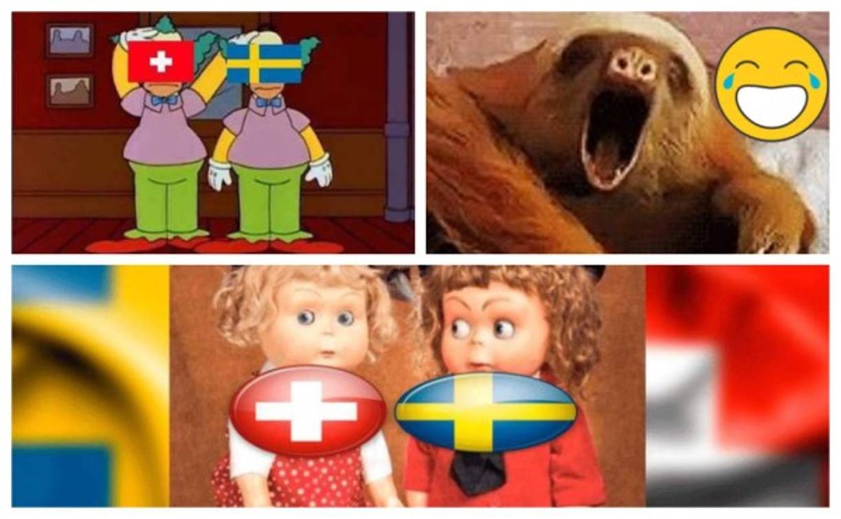 "A falta de emociones en el partido, la creatividad en redes florece a raíz del aburrido Suecia-Suiza en octavos de final. "