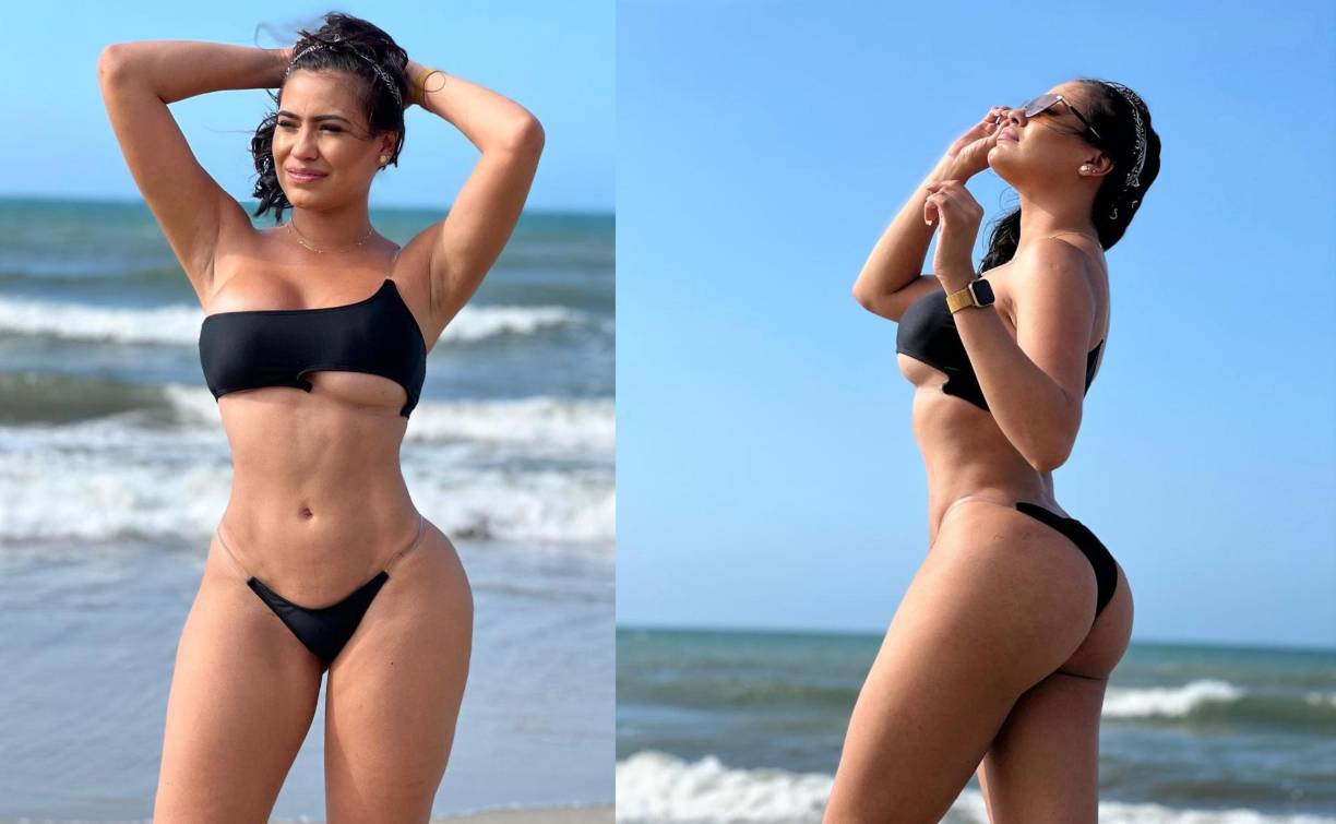 Alejandra Rubio impactó con este traje de baño de dos piezas durante su paso por La Ceiba. 