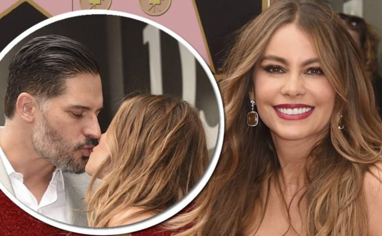 Joe Manganiello no dejó de besar a prometida Sofía Vergara cuando desvelaba su estrella en el Paseo de la Fama de Hollywood.