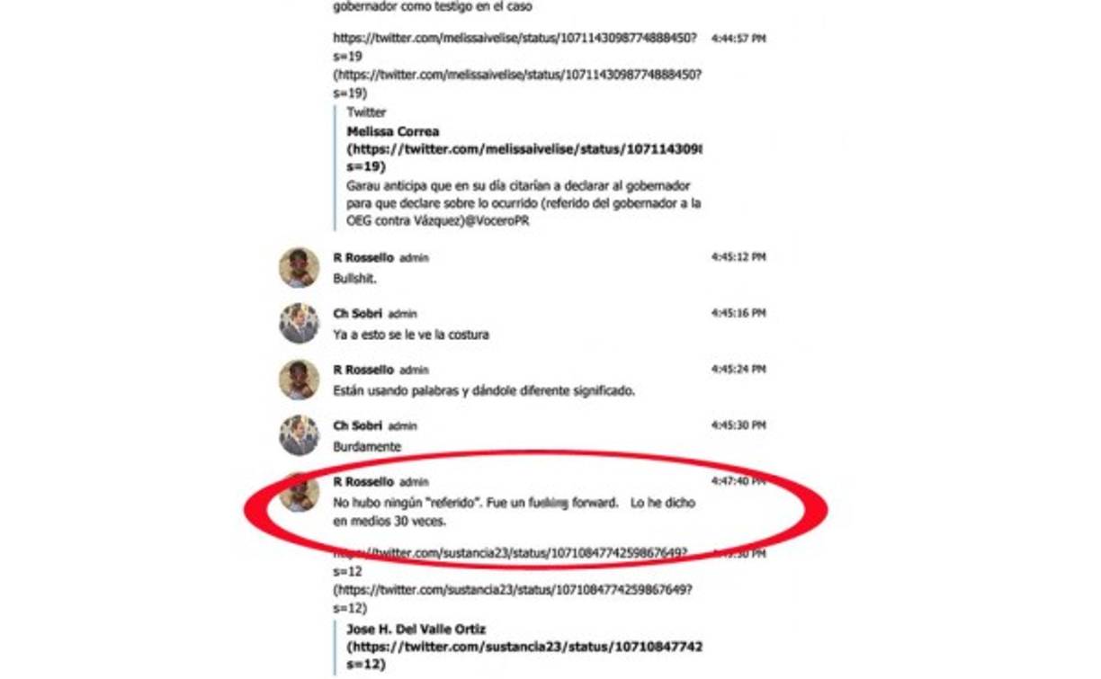 'Fue un fuc*** forward. Lo he dicho en medios 30 veces', dijo en otra de las partes la máxima autoridad en ese momento, de Puerto Rico.