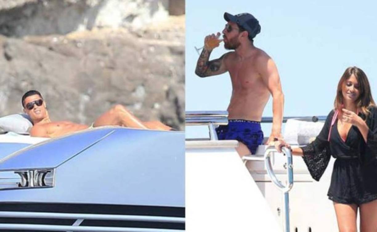 Supuesta conversación entre Messi y Cristiano en alta mar. Messi y Cristiano Ronaldo se encuentran disfrutando de sus respectivas vacaciones en Ibiza en donde se olvidan de sus problemas y alejándose un poco del fútbol. 'Yo ni lo intento, me gusta más llevar el balón por el pasto, dañarles la cintura', fue la primera conversación que inició el argentino ante el luso en donde hablaban cómo era posible que se elevara por encima de los defensas en el juego áereo. 'Ya, sí (dicen que le replicó el portugués), pero tú metes todo tipo de goles y, encima, disfrutas dándolos, regalándolos, celebrándolos. ¿Me puedes decir cómo es posible que le regales los penaltis a Suárez y a Neymar? Eso es una traición para mí, tío', remarcó CR7. Sobre los Balones de Oro. 'Pero ¿tú dónde los metes?', le dijo Cristiano.'Porque yo, que ya voy por el cuarto, porque el de este año me lo darán a mí, ¿no?, ya no sé dónde meterlos'.