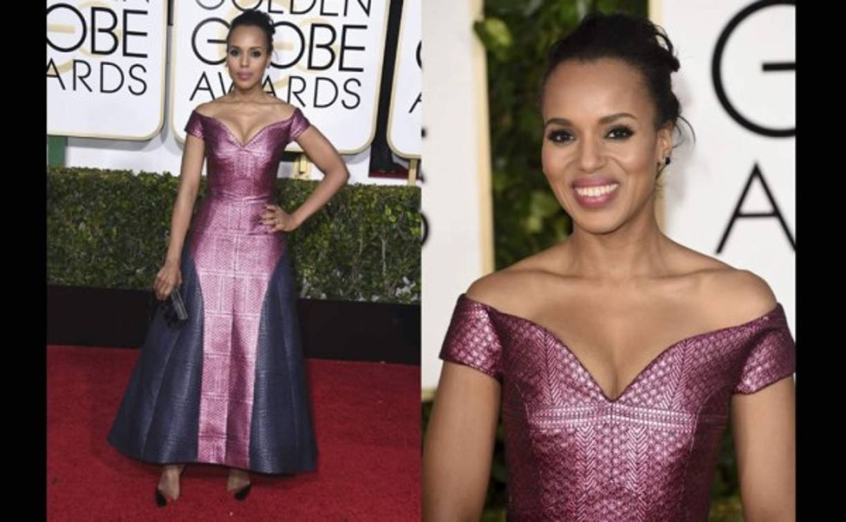 El casi rígido de Kerry Washington no se quedaba atrás, parecía un hule galáctico.