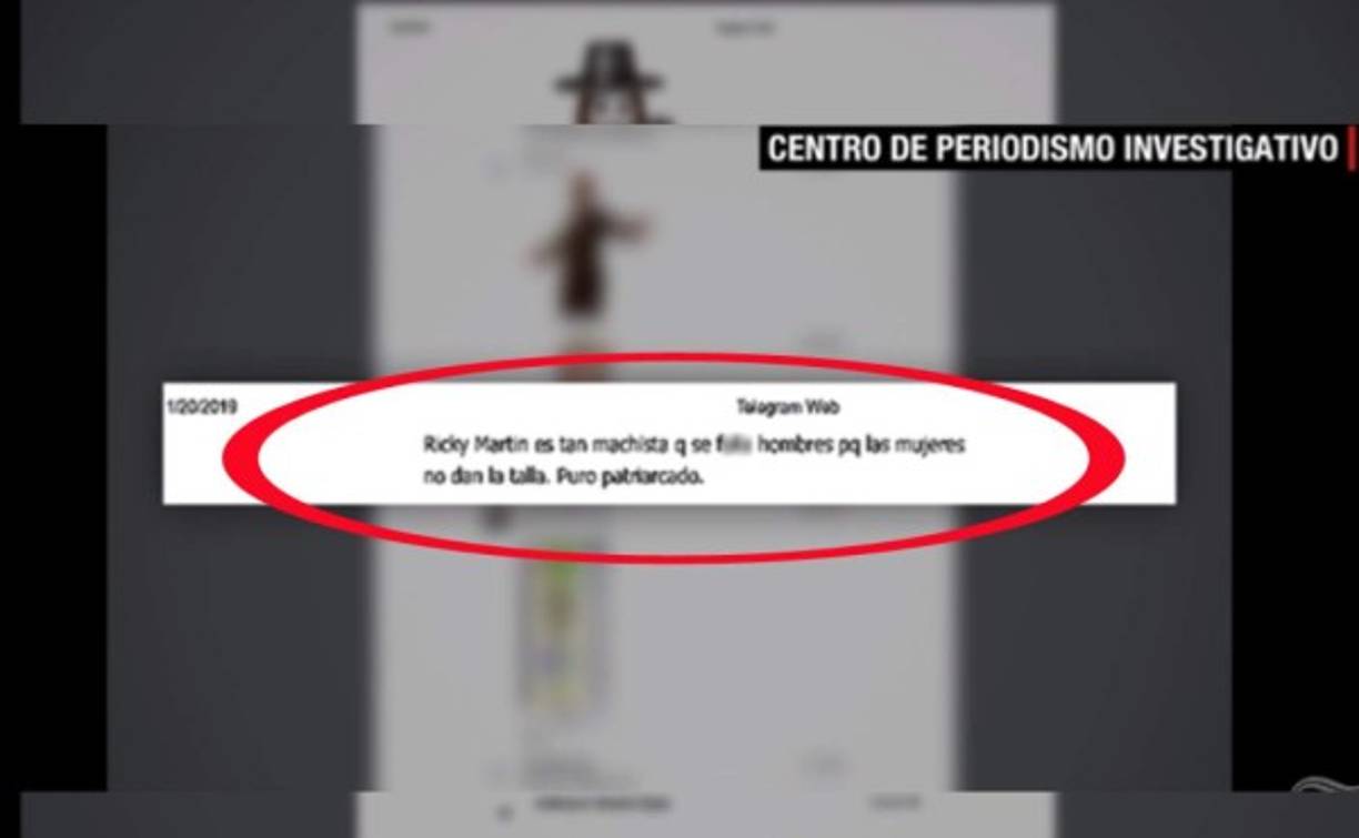 El Centro de Periodismo Investigativo mostró también cómo Rosselló atacó las preferencias del cantante puertorriqueño Ricky Martin.