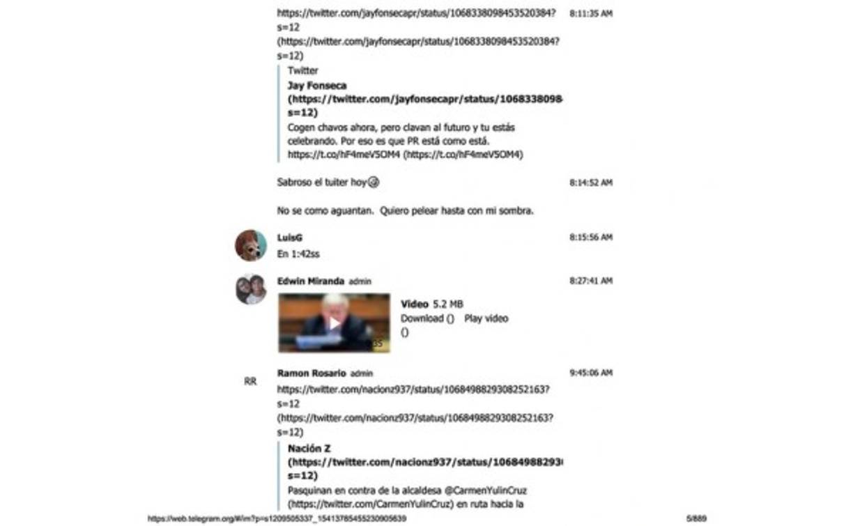 Yulín presentó una denuncia contra Rosselló y contra otro de los miembros del chat, Christian Sobrino, que era director ejecutivo de la Autoridad de Asesoría Financiera y Agencia Fiscal. 'Estoy salivando para caerle a tiros', dijo Sobrino en uno de los mensajes contra Cruz.