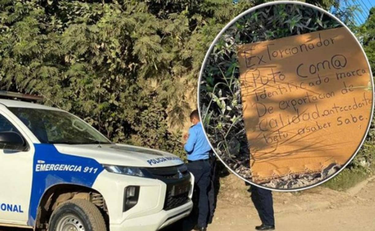 El 8 de enero fue hallado el cadáver de un hombre envuelto con plástico cerca del campo AGAS en San Pedro Sula. Allí estaba un rótulo con el escrito de “extorsionador puto com@ identificado marca de exportación de calidad antecedentes, ve tu a saber sabe”.