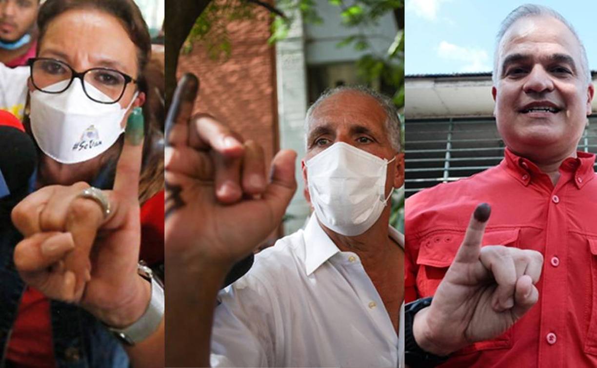 Xiomara Castro, Nasry Asfura y Yani Rosenthal, los favoritos para alcanzr la presidencia, según sondeos de opinión. 