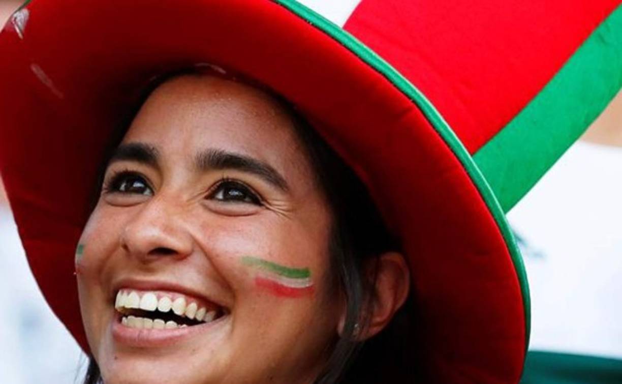 Aficionada mexicana en Rusia 2018. Foto EFE