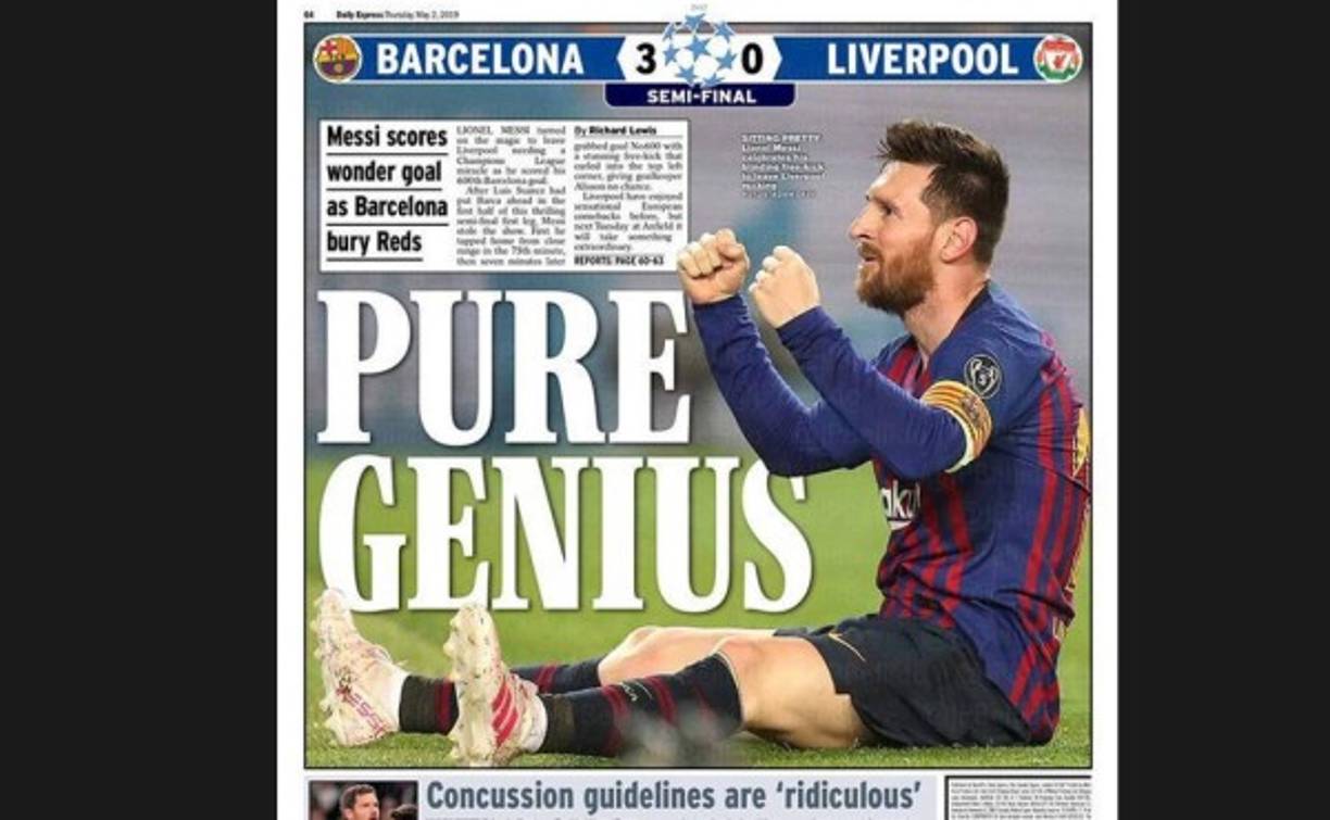 ¡Puro Genio! Uno de los periódicos ingleses destacó las genialidades de Messi.
