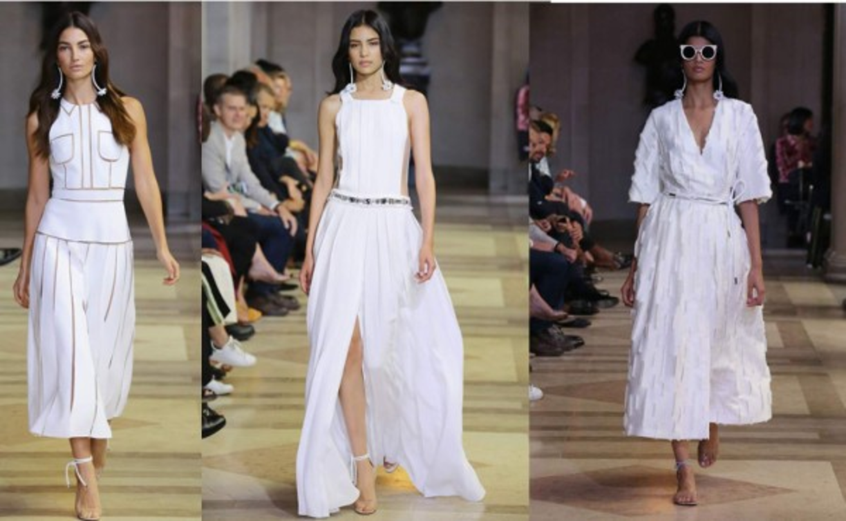 En la semana de la moda se evidenció que los colores preponderantes en la próxima temporada son las tonalidades claras en azul, rosa y beiges. Carolina Herrera incluyó el blanco, como uno de los infaltables en la temporada veraniega.