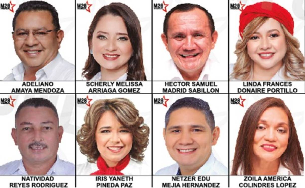 Estos son ocho de los precandidatos a diputados por el departamento de Cortés para el Congreso Nacional por el movimiento de M28 de Libertad y Refundación (Libre) que lleva como precandidata presidencial a Xiomara Castro.