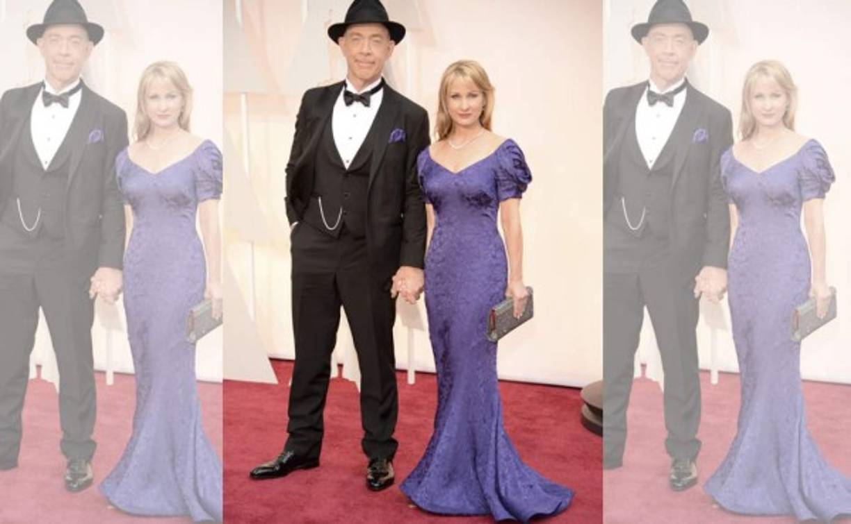 Michelle Schumacher y el nominado J.K. Simmons.