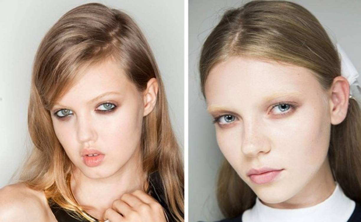 Maquillaje natural en su viva expresión, en estas dos versiones presentadas en Paris Fashion Week.
