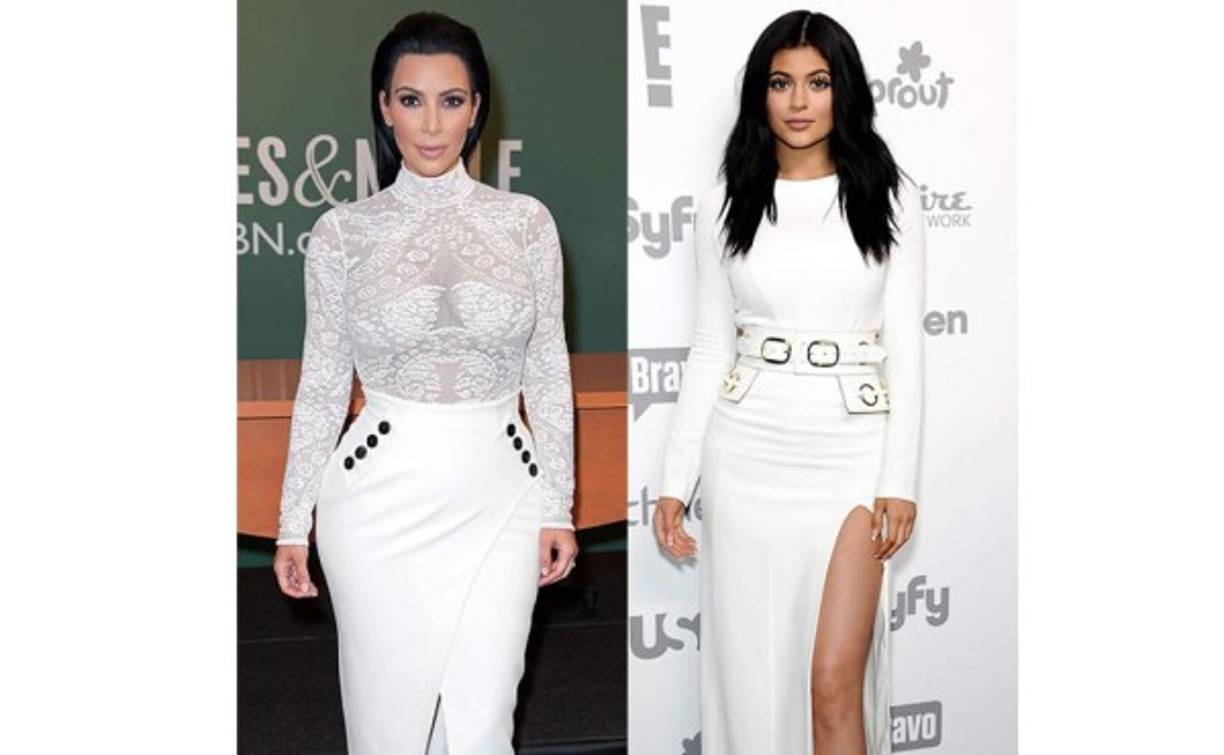 Un estilo de un vestido color blanco que Kylie le copió a Kim.