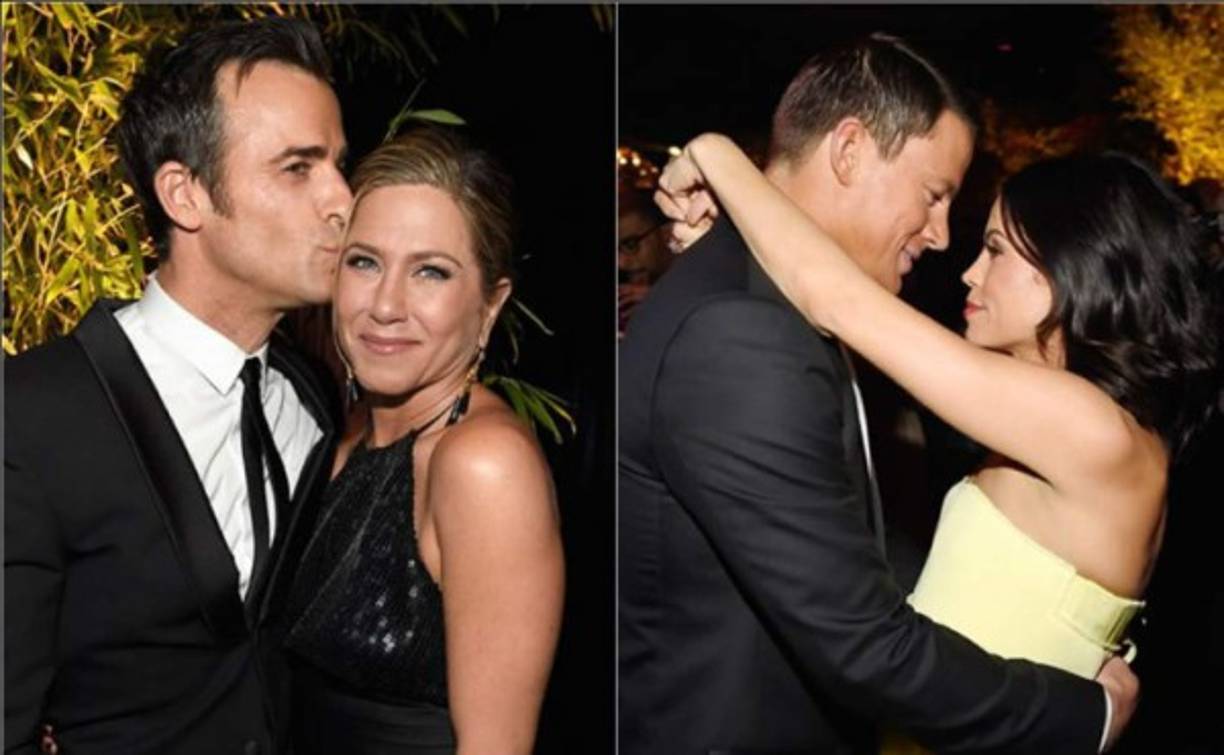 Los románticos. Jennifer Aniston y Justin Theroux. En la otra imagen Channing Tatum y Jenna Dewan Tatum.