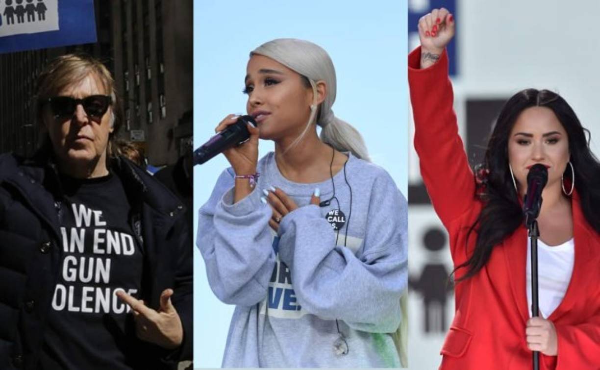 Varias estrellas salieron a las calles para reivindicar su posición contra las armas de fuego y exigir un mayor control de estas.