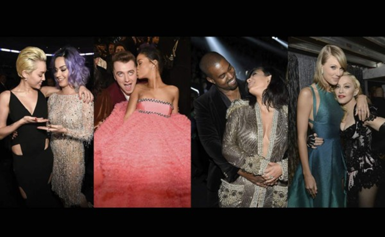 Miley Cyrus, Katy Perry, Sam Smith, Kanye West, Kim Kardashian, Taylor Swift y Madonna.