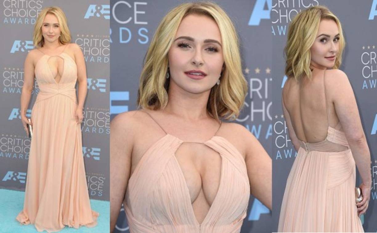 Una sexi Hayden Panettiere en un vestido Maria Lucia Hohan con clutch de Monica Rich Kosann y joyas de Neil Lane.
