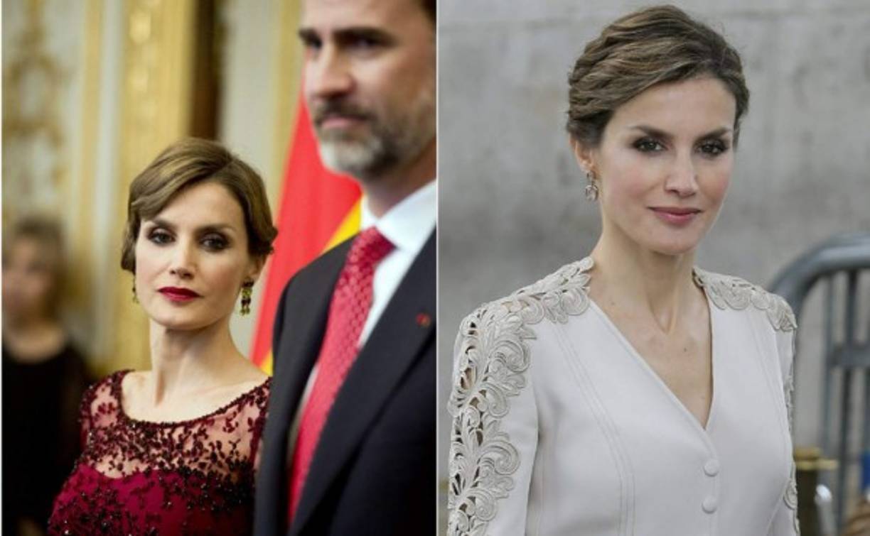 La reina letizia impresionó con un vestido rojo durante la cena de gala ofrecida por el mandatario François Hollande.
