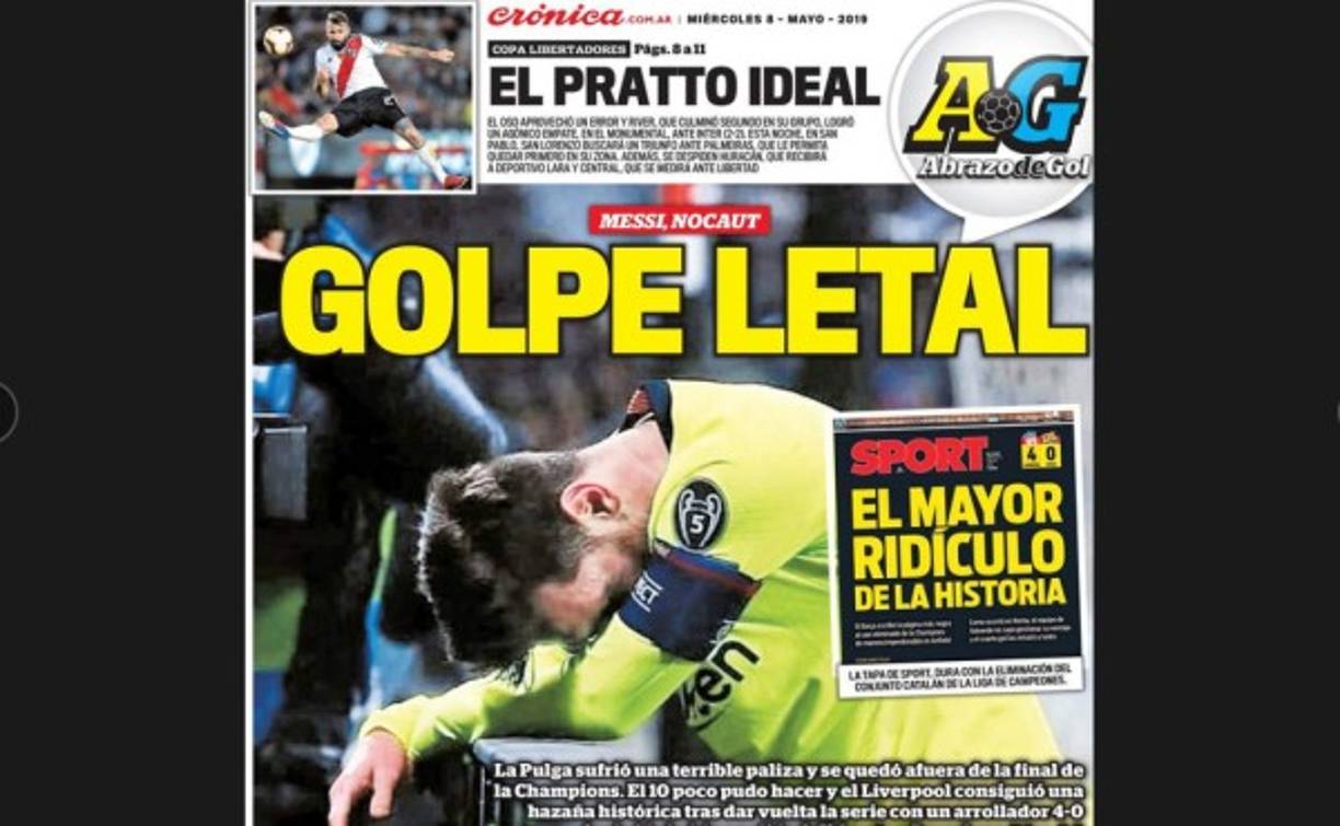 Crónica de Argentina mostró a Leo Messi derrumbado por la eliminación a manos de Liverpool de la Champions League.