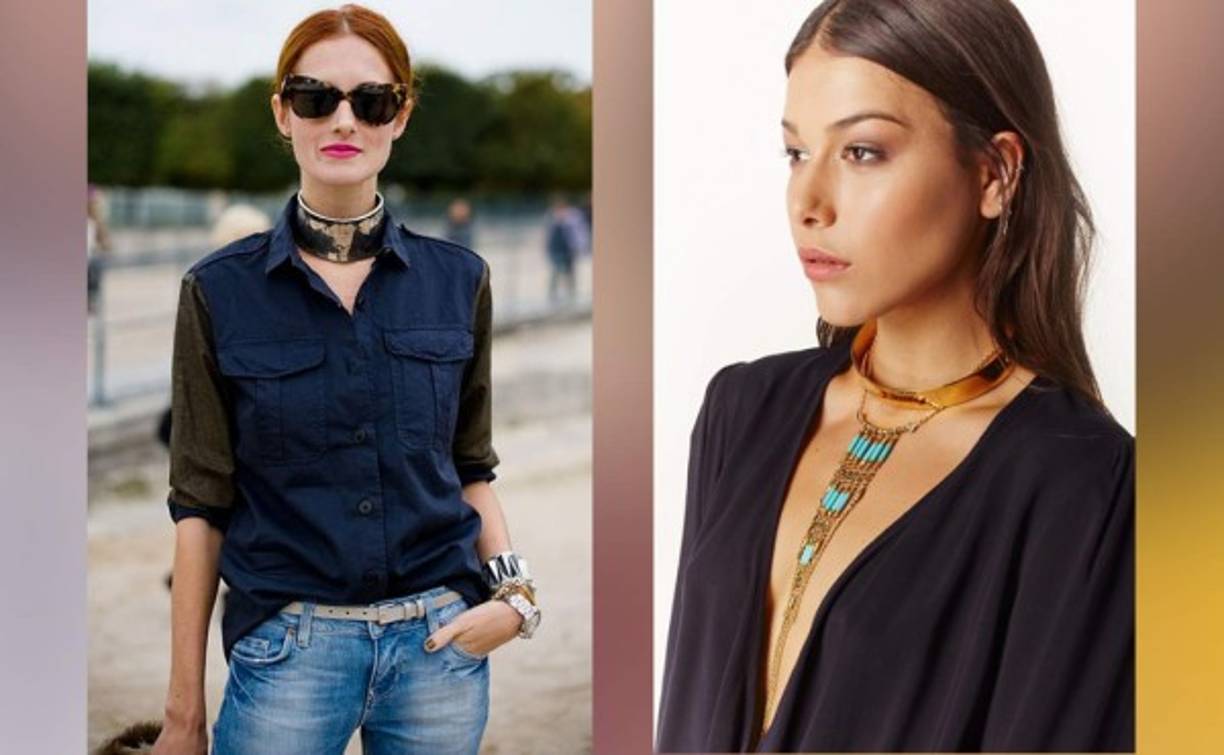 Dos versiones para escapadas de fin de semana, solo o combinados, un choker siempre te hará llamar la atención.