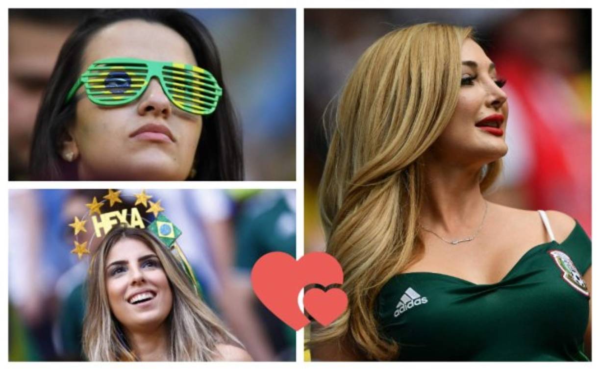 Las chicas brasileñas, como siempre en Rusia, engalanaron las gradas del Samara Stadium.