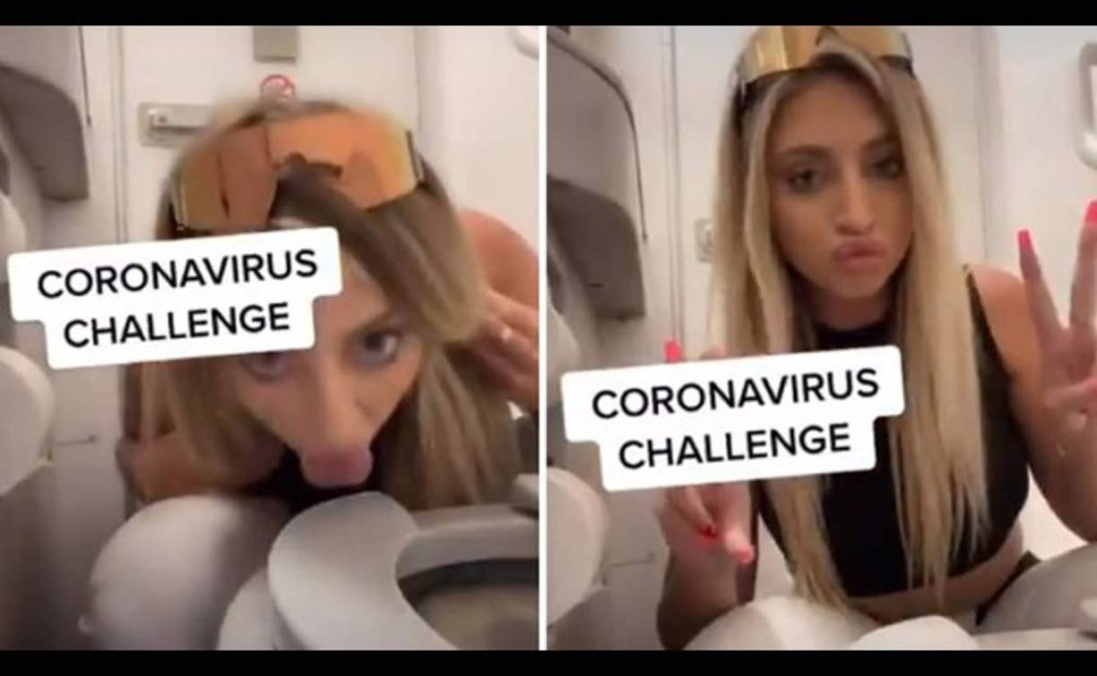 La joven de 21 años causo polémica después de lamer el asiento del inodoro en un avión, además de alegar que 'el coronavirus es para las personas pobres'.