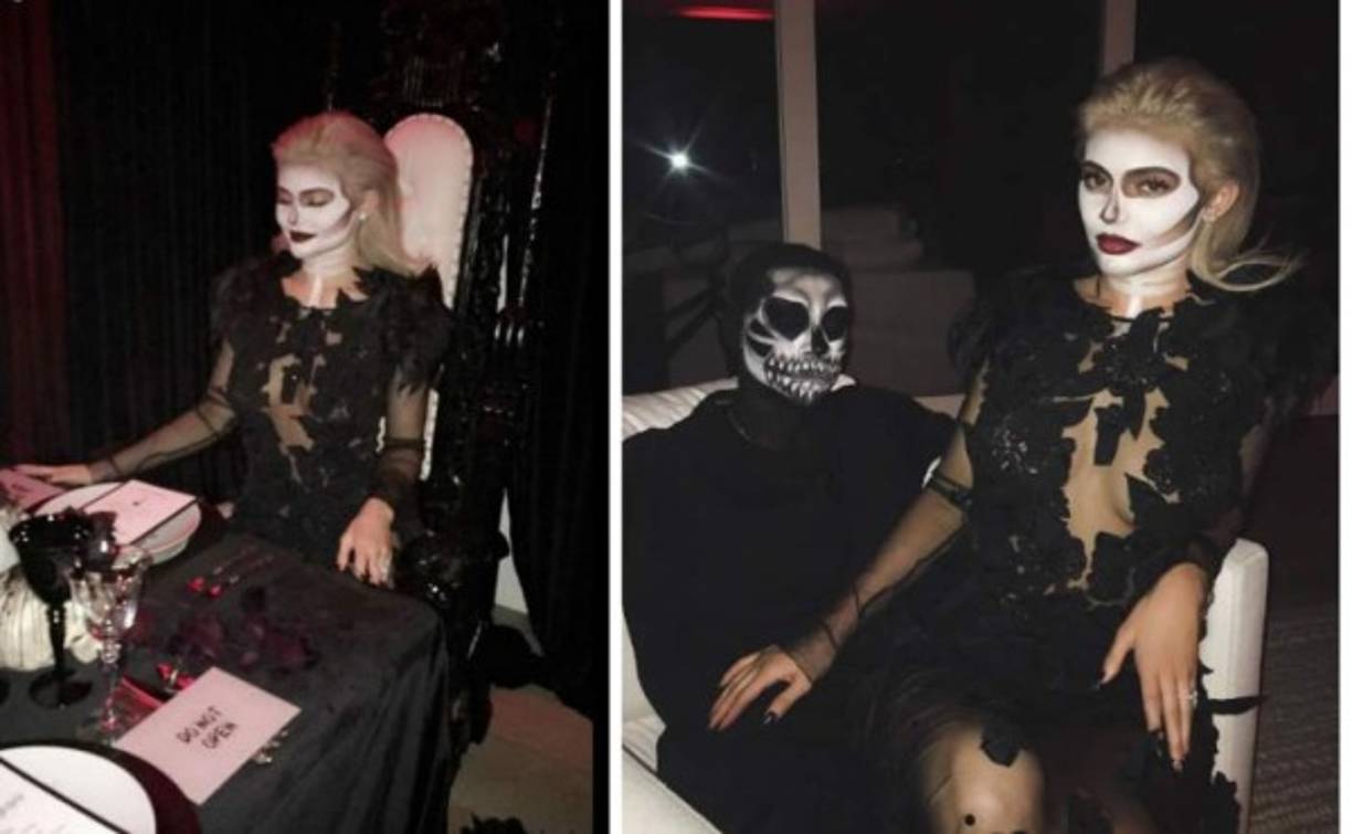 Kylie Jenner y Tyga como La Muerte.