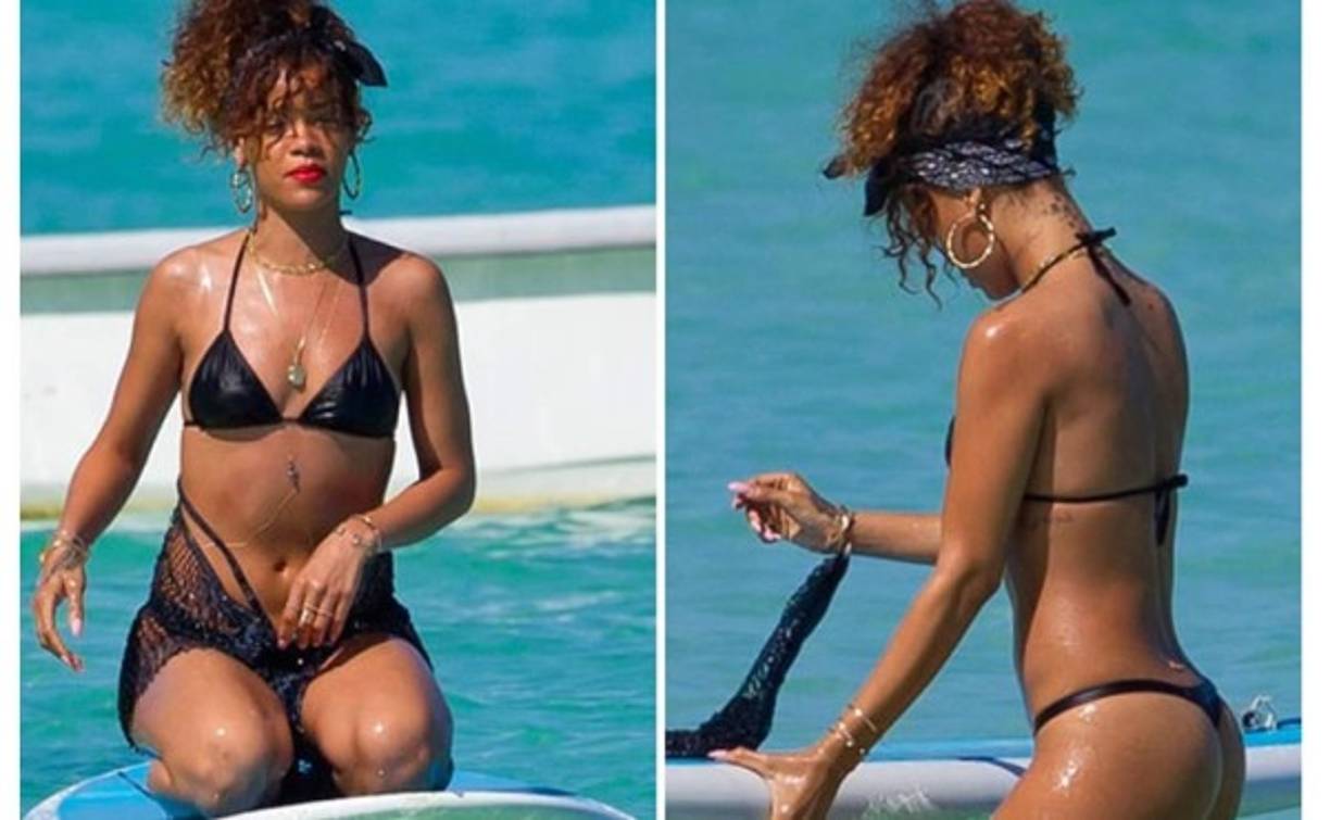 Rihanna sin duda alguna es la reina de las tangas. La cantante luce su esbelto cuerpo a donde quiera que vaya.