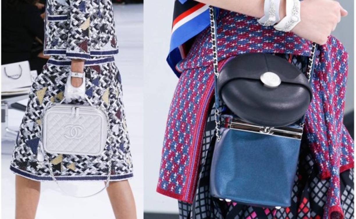 Las carteras pasan de la clásica estilo baúl a los diseños más modernos en formas geométricas.