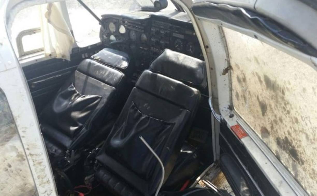 Interior de la avioneta que fue encontrada en hacieda El Jiote de El Progreso, Yoro.