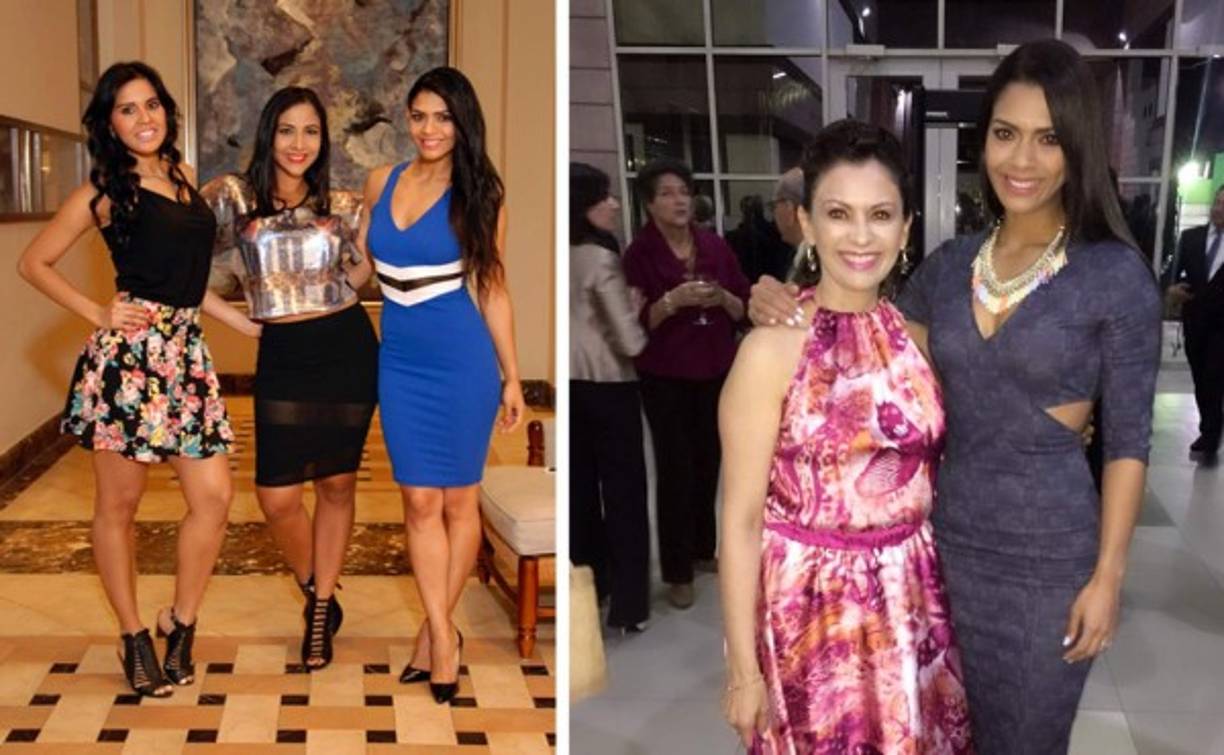 Loren también tiene estrecha relación con sus familiares y amistades sociales. En las imágenes: 'con mis hermanas Cindy y Claudia y la embajadora de Colombia en Honduras'.