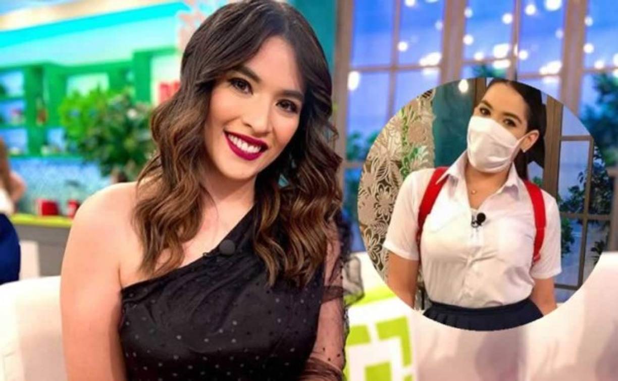 Durante la emisión del show “Que viva la vida en HCH”, la presentadora hondureña y sus compañeros conmemoran el día del estudiante vistiéndose como tales.