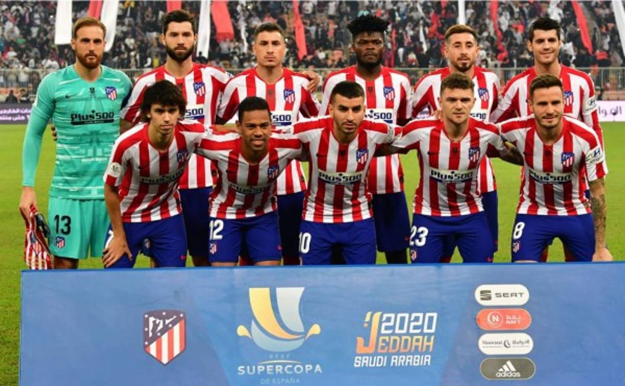 El 11 titular del Atlético posando previo al partido contra el Real Madrid.