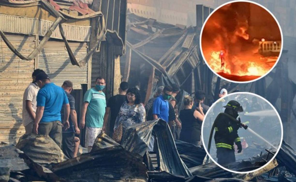 Un feroz incendio se desató la madrugada de este viernes en el mercado Colón de la quinta avenida de Comayagüela, en la capital de Honduras.