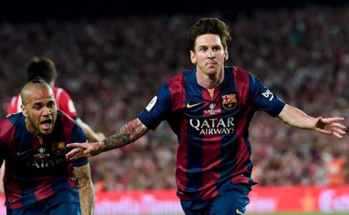 30 de mayo del 2015. Celebració inolvidable de Messi cuando desde un poco menos de la mitad del campo logró eludir a 5 rivales del Atletic de Bilbao en la mismisima final de la Copa del Rey.