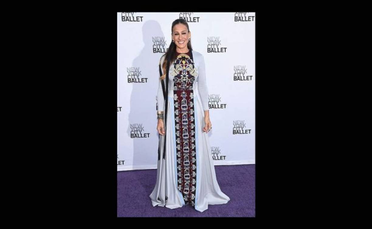 Con un vestido de Mary Katrantzou durante la gala otoñal del New York City Ballet, en septiembre de 2014.