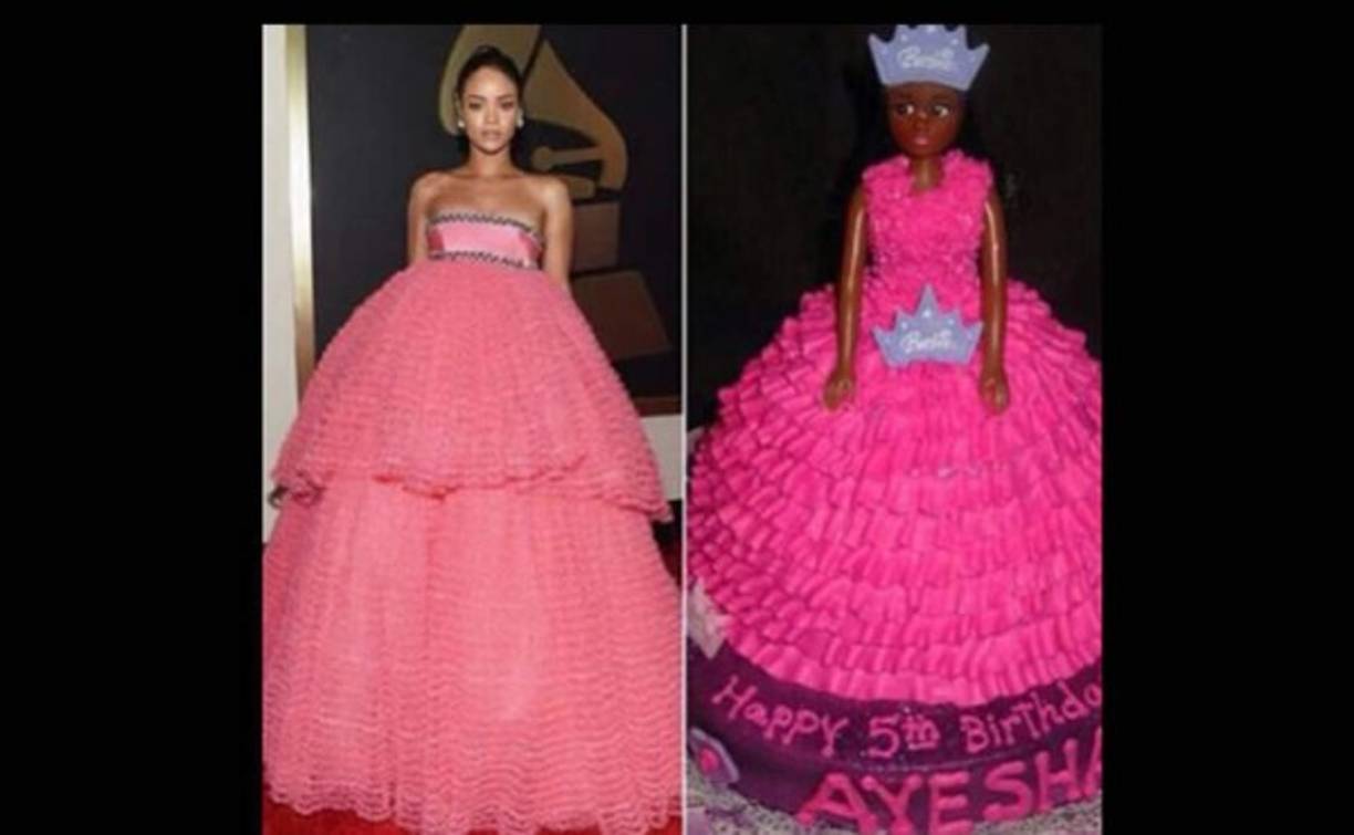 Rihanna flotó por la alfombra roja en un nebuloso vestido rosado de tul que terminaba en una principesca falda amplia y larga en dos capas, obra de Giambattista Valli.