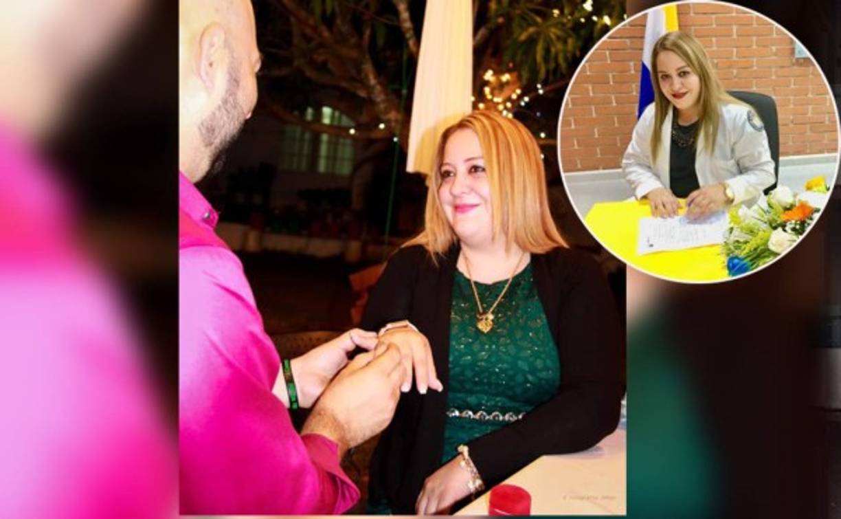 Así de radiante y feliz lucía la doctora Karen Tábora meses atrás al comprometerse con quien sería su futuro esposo.