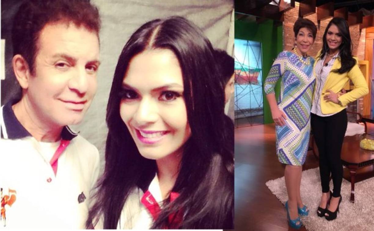 Loren con Salvador Nasralla y la licenciada Doris Chávez,figuras de la televisión nacional.