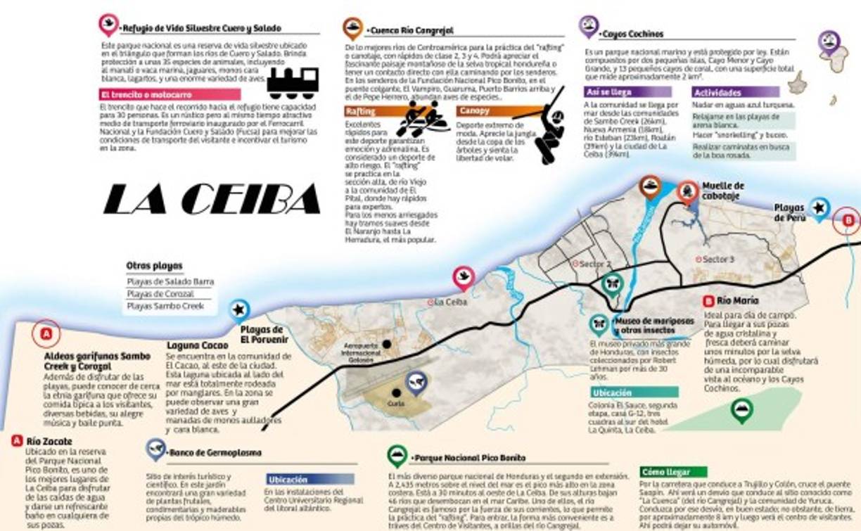 La Ceiba, la llamada novia de Honduras, ofrece una amplia variedad de atracciones para los visitantes. No todo es playa.