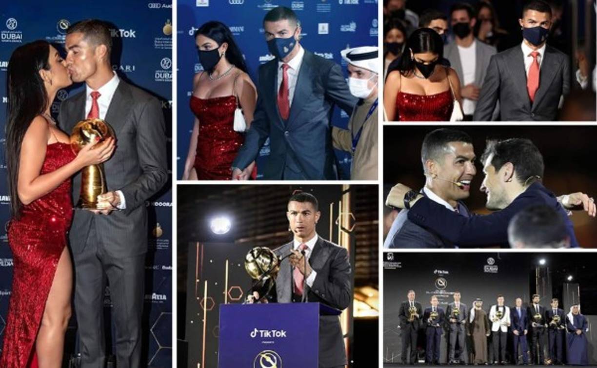 Cristiano Ronaldo fue elegido como el Mejor Jugador del Siglo XXI en los premios Globe Soccer Awards en Dubái, a donde llegó acompañado de su hermosa mujer Georgina Rodríguez, quien deslumbró luciendo un look muy sensual.