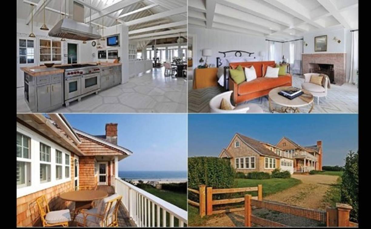 Ubicada en Miami Beach la casa está trabajada en su mayoría con piedra, los baños son de onix. Tiene una chimenea labrada a mano en la sala.