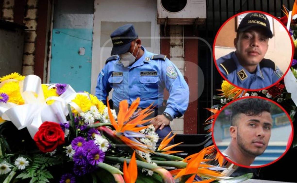 Ayer domingo retiraron de la morgue los restos de los agentes Kenneth Ricardo Flores y Carlos Alberto López.