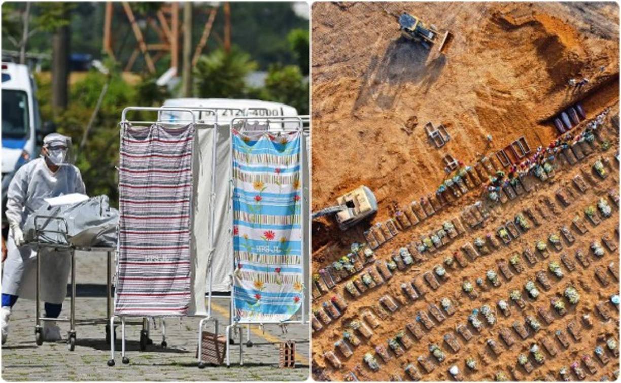 Un trabajador de salud se prepara para recibir a un paciente de COVID-19 en el hospital temporal de Luziana, un suburbio de Brasilia, el jueves 25 de febrero de 2021. (AP Foto/Eraldo Peres)