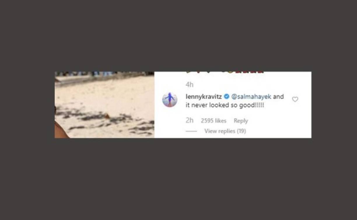 'Nunca se vio tan bien', escribió respecto a la imagen de la actriz el cantante Lenny Kravitz.